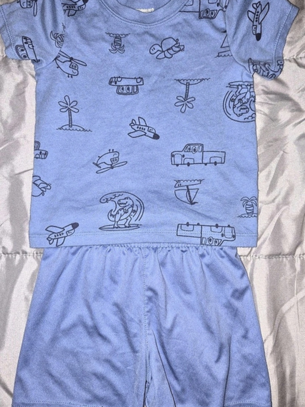 Garanimals Blue Printed Short Sleeve Matching Set